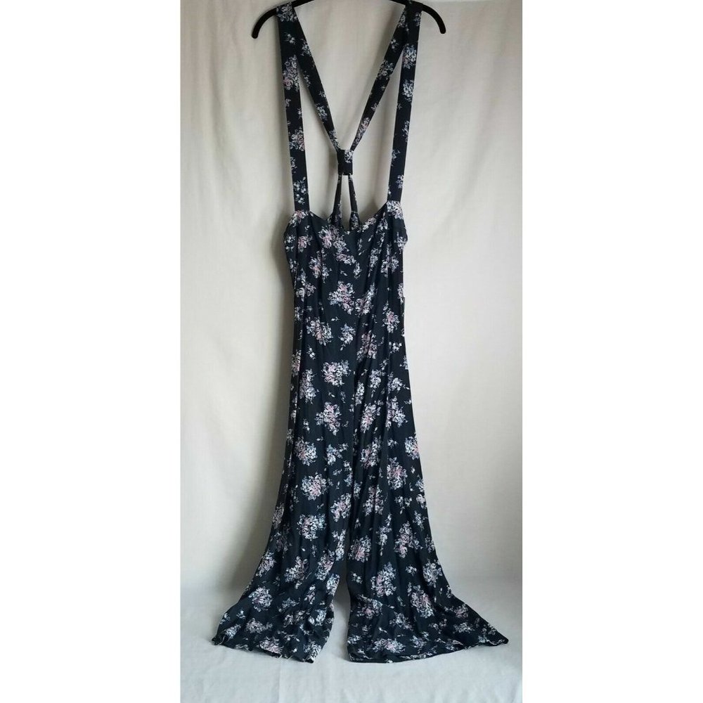Wild Fable Women's Blue Pink Floral Strappy Suspender Jumpsuit Pants SIZE 2X